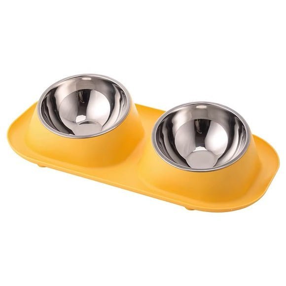 gamelle chat inclinée inox couleur jaune