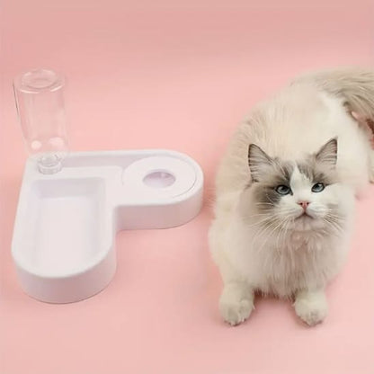 gamelle chat forme coeur compacte eau et nourriture
