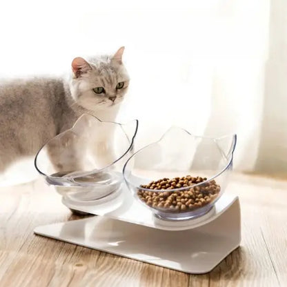 gamelle chat surélevée plastique blanc