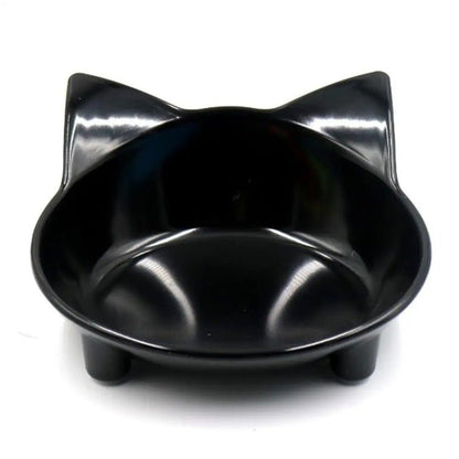 gamelle chat surélevée forme oreilles chat mélamine noir