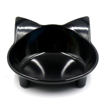 gamelle chat surélevée forme oreilles chat mélamine noir