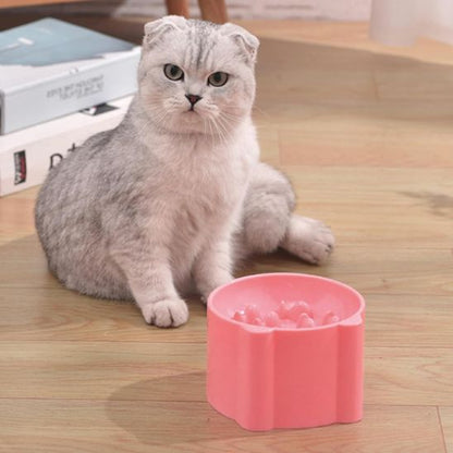 gamelle pour chat anti glouton surélevée ergonomique rose
