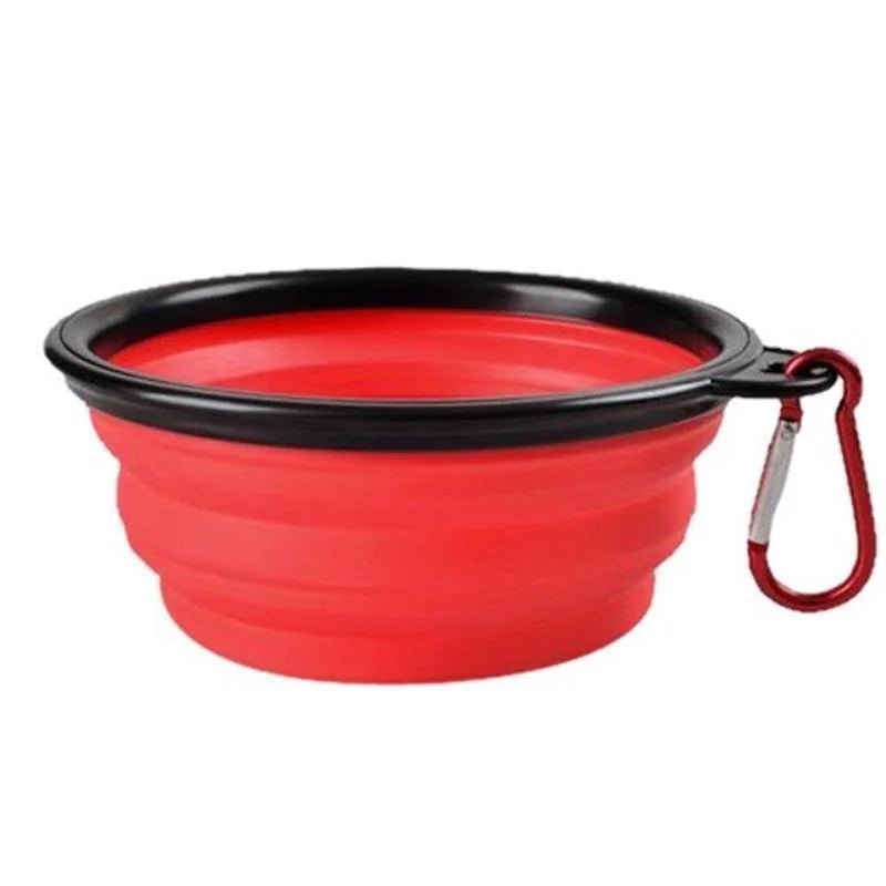 gamelle pour chat pliable couleur rouge