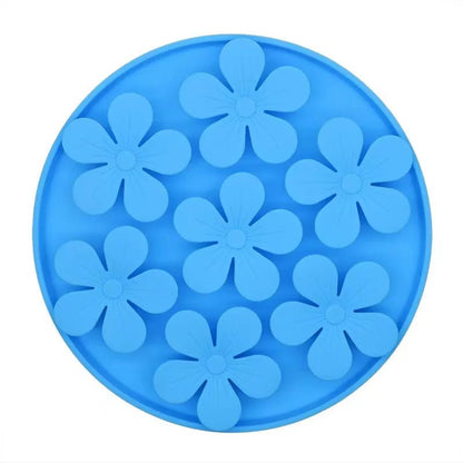 gamelles anti glouton chat silicone fleurs bleu