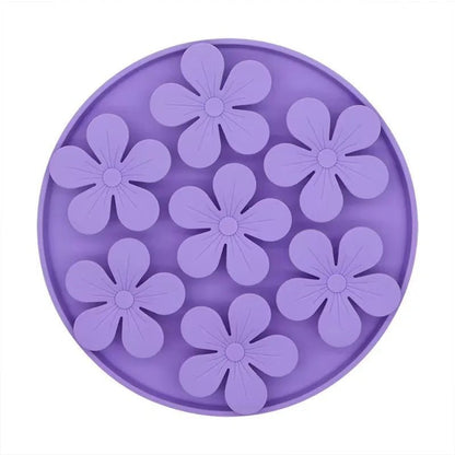gamelles anti glouton chat silicone fleurs violet 