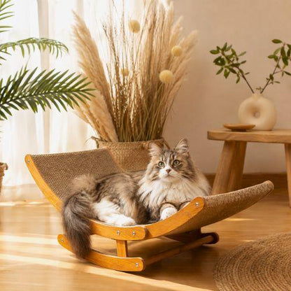 Griffoir pour chat avec chat à poil long