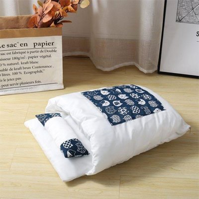 Lit pour chat ergonomique sac de couchage oreiller déhoussable
