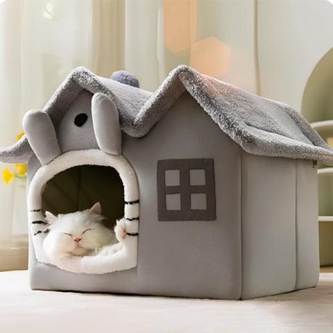 maison chat chalet deluxe pliable coussin amovible antidérapant