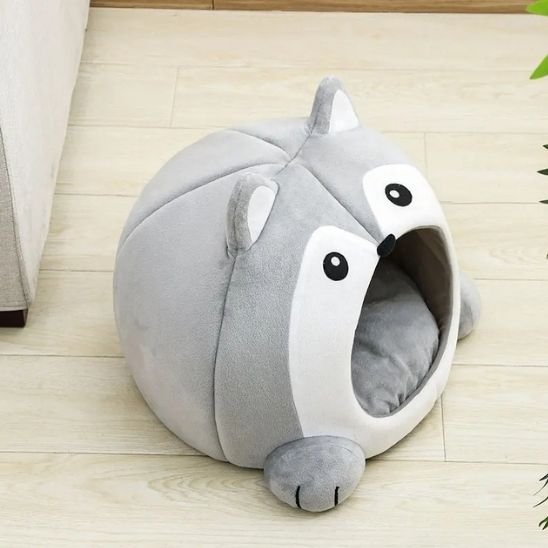 Maison chat grotte forme loup niche intérieure