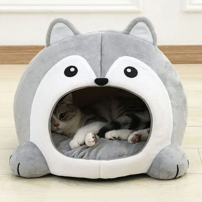 Maison chat grotte forme loup niche intérieure