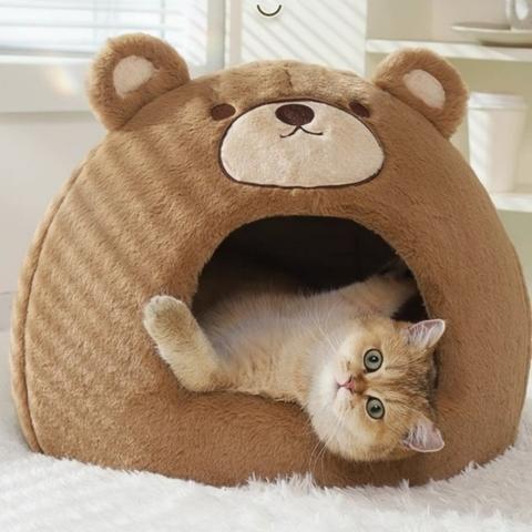 maison chat ourson câlin peluche antidérapant robuste