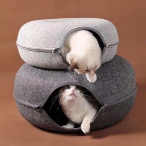 maison chat tunnel sommeil jeux multichat démontable lavable