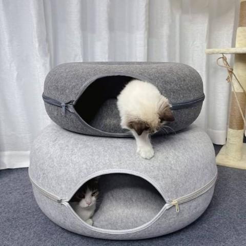 maison chat tunnel sommeil jeux multichat démontable lavable