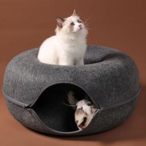maison chat tunnel sommeil jeux multichat démontable lavable