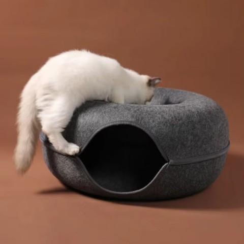 maison chat tunnel sommeil jeux multichat démontable lavable