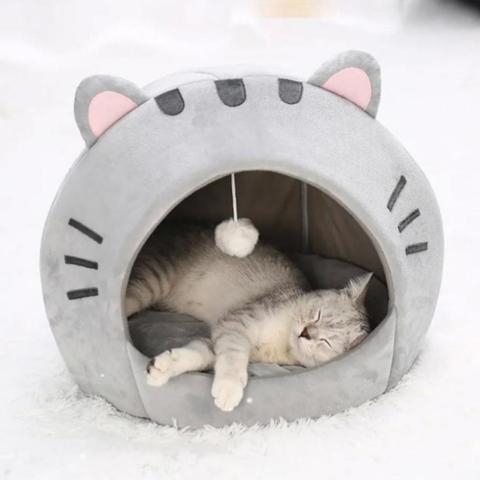 Maison pour chat design tanière transformable panier sommeil jeux multifonction