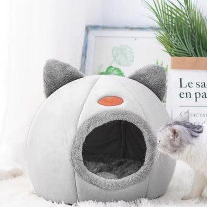 Maison chat design tête de chat antidérapante lavable pliable