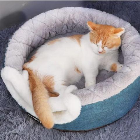 Panier chat bulle de bonheur transformable maison coussin