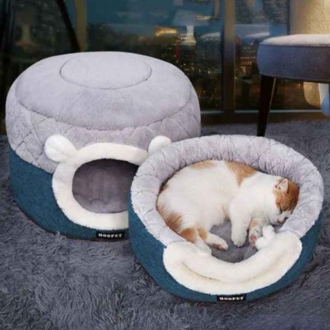 Panier chat bulle de bonheur transformable maison coussin