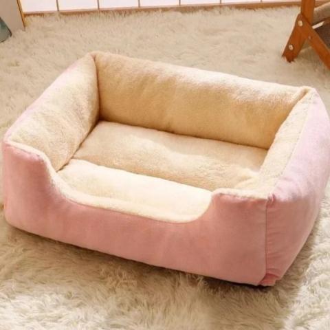 Panier chat câlin parfait suède fausse fourrure rose ergonomique
