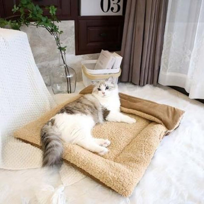 panier pour chat cocon multifonction pliable lit doux peluche