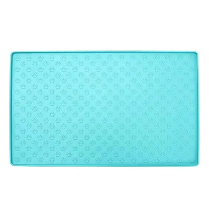 tapis gamelle chat turquoise