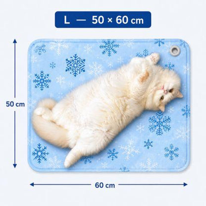 Tapis rafraîchissant chat rempli à eau bleu pâle large