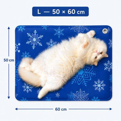 Tapis rafraîchissant chat rempli à eau bleu foncé large
