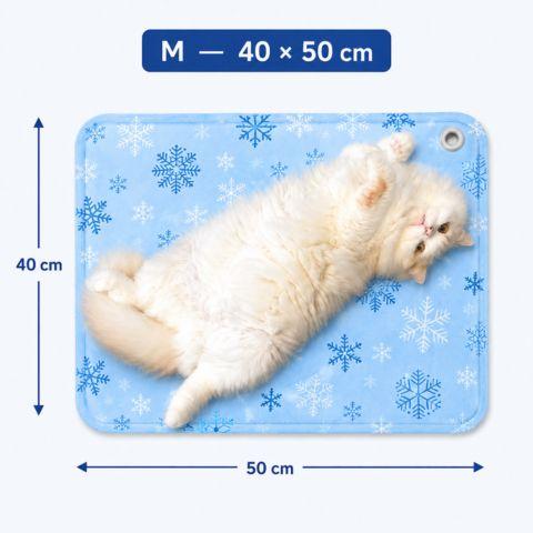 Tapis rafraîchissant chat rempli à eau bleu pâle medium