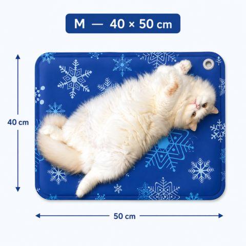 Tapis rafraîchissant chat rempli à eau bleu foncé medium