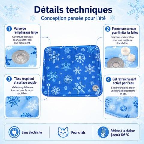 Valve de remplissage du tapis rafraîchissant à eau pour chat